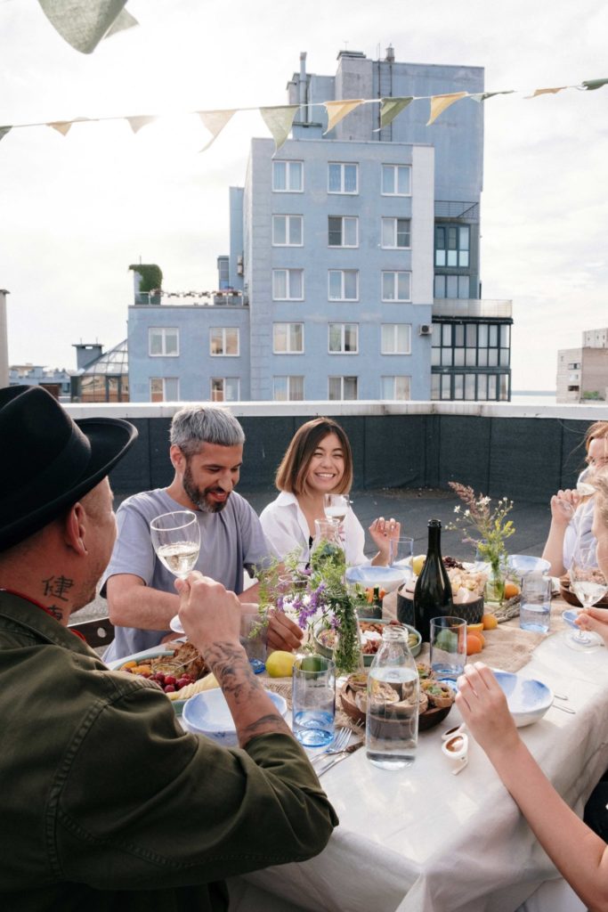 Rooftop Dinner With Friends