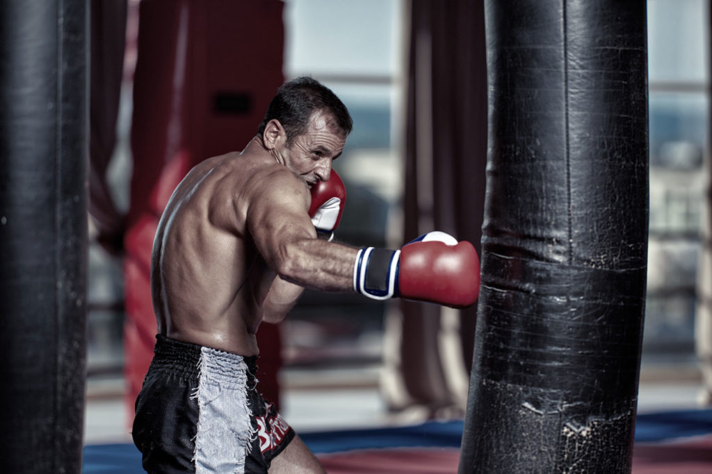 Man Hitting Heavy Bag