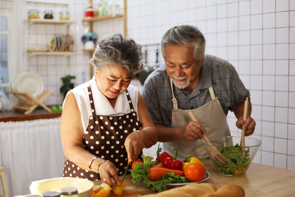 Happy Couple Healthy Cooking